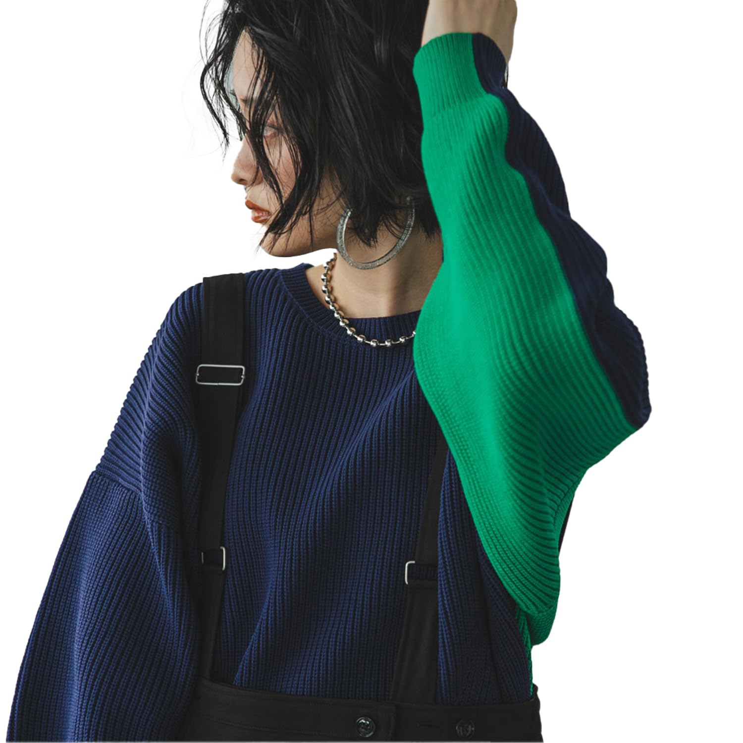 

Юметенбо (Юметенбо) Женский топ с длинным рукавом, картонная вязка, Осень, Весна, Зима