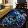 Beautiful Peacock Pattern Carpet for Living Room Non-slip Animal Print Parlour Sofa Floor Large Area Decor Rug Washable Home Mat