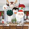 6Pcs Christmas Paper Lanterns - Handmade, Sustainable Holiday Decor with Cartoon Snowmen & Santa Claus for DIY Party Celebrations
