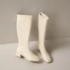 Boots for Women But Over the Knee 2024 New Soft Leather Thick Heel Thin High Boots Autumn and Winter British Style High Heel Knight Boots for Women