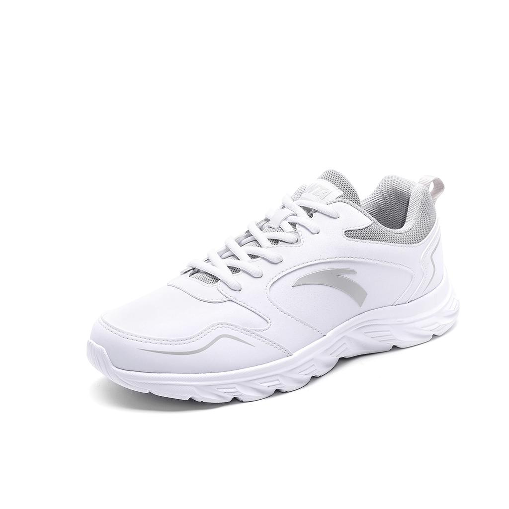Anta Running Series Leather Water-Resistant Shock-Absorbing Non-Slip Durable Low-Top Running Shoes Men sneaker White 912245515-4