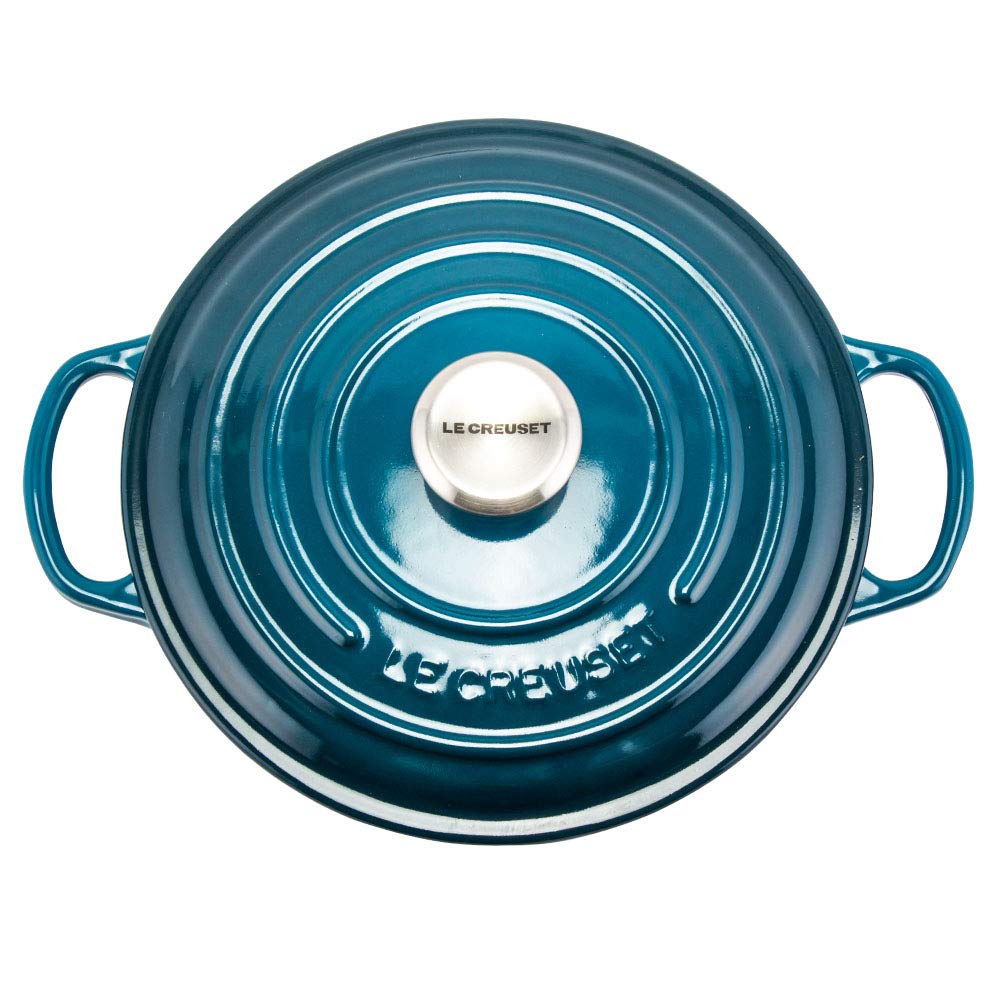 Le Creuset Pot Signature Cocotte Ronde 20cm 200mm Enamel Pot Stylish Deep Teal 21177206422430 SIGNATURE Cocotte Ronde Deep Teal Kitchenware New Life