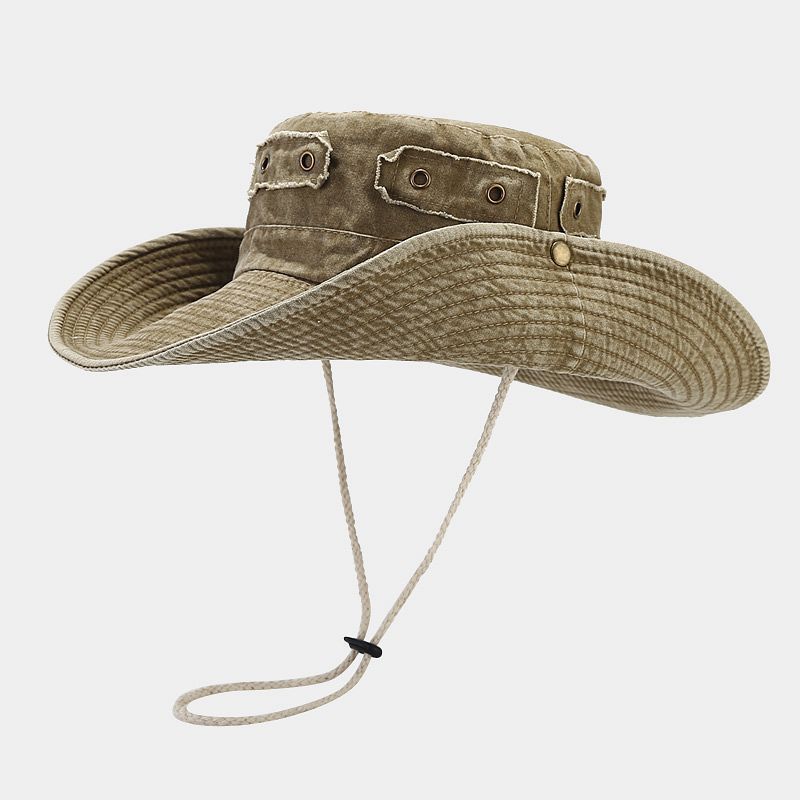 New Washed Out Vintage Hat with Large Brim Sun Visor for Men and Women, Outdoor Jungle Climbing and Fishing Hat