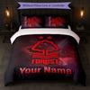 Nottingham Forest FC Custom Name Text Bedding Set 1 Duvet Cover+2 Pillowcases Soccer Logo Personalized Gift For Special Occasion Bedroom Decor