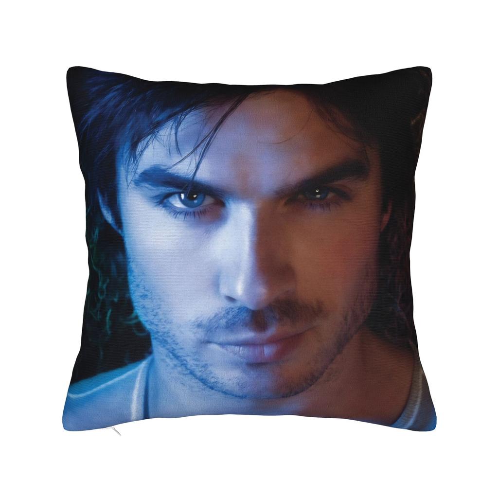 Ian Somerhalder Pillowcase Printed Polyester Cushion Cover Decorations Damon Salvatore Cat Throw Pillow Case Cover