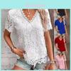 Euro Style T Shirt With Lace Trim For Women Spring Casual Fashion Top
