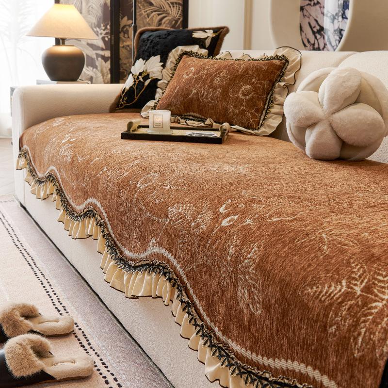 French Retro Sofa Cushion High-end Special-shaped Cover Towel 2025 New Non-slip Seat Cushion High-end Sofa Cover