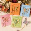 Tassel Chain Book Clip Hollow Flower Flower Painting Bookmark Metal Butterfly Bookmark  For Gift