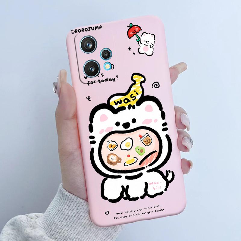 For Realme 9 Pro Plus Phone Case RMX3392 RMX3393 Flower Girl Design Soft Silicone TPU Back Housing For Realme9 4G RMX3521 Covers