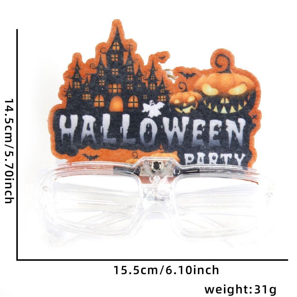 LED Halloween Luminous Glasses Pumpkin Fluorescent Glasses Funny Party Glowing Glass  Toy