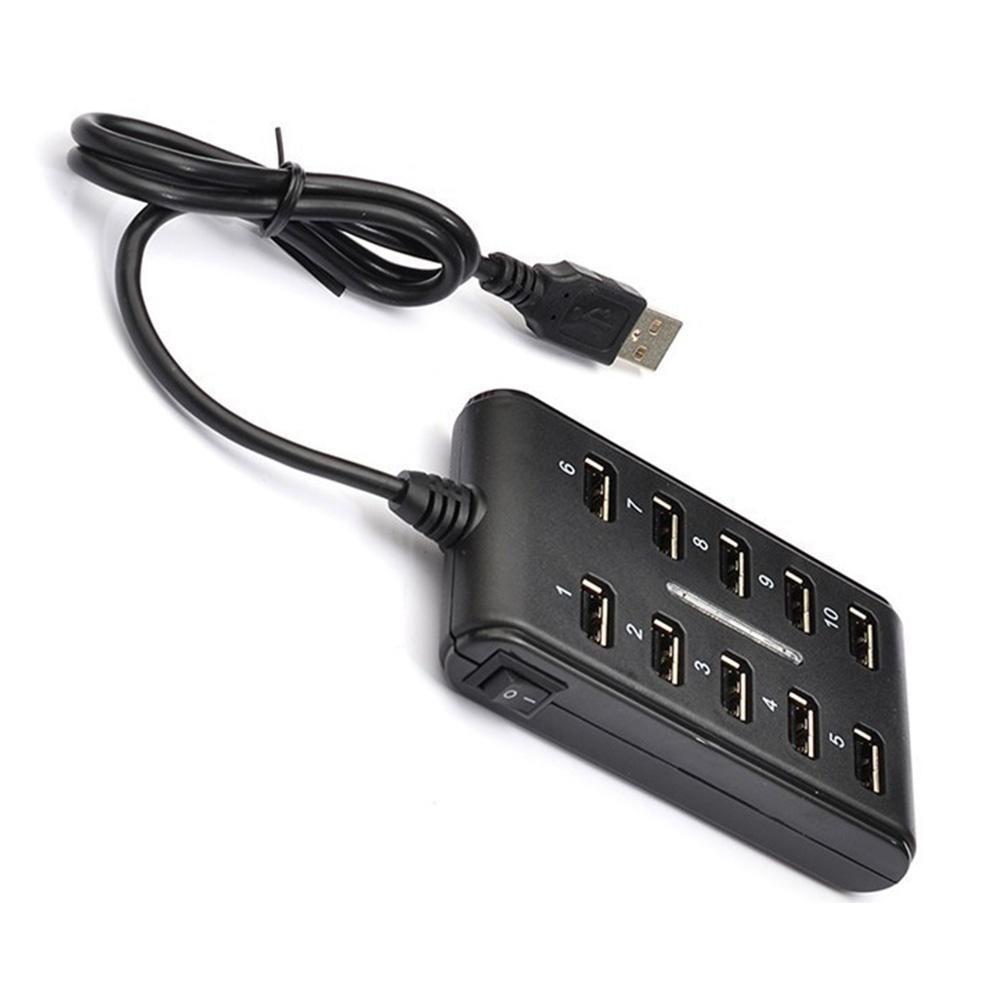 Exceptional 10 Port High Speed Extension Cable Usb 2.0 Double Row Hub Adapter For Laptop Pc