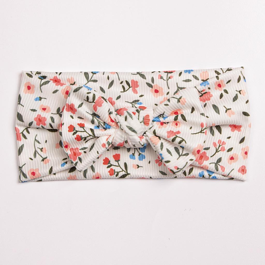 Cozy Baby Hair Band: Soft Print Bow Headscarf for Girls - Perfect for Autumn and Winter
