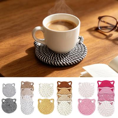 Drink Coasters 6 Pieces Cotton Absorbent Aesthetic Coffee Cup Table Coasters Set For Kitchen Bedroom Dining Living Room Office
