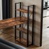 Biurko Duże Ciemny Brąz Z Półkami Vintage 120X60X120 Vb6 Begryf