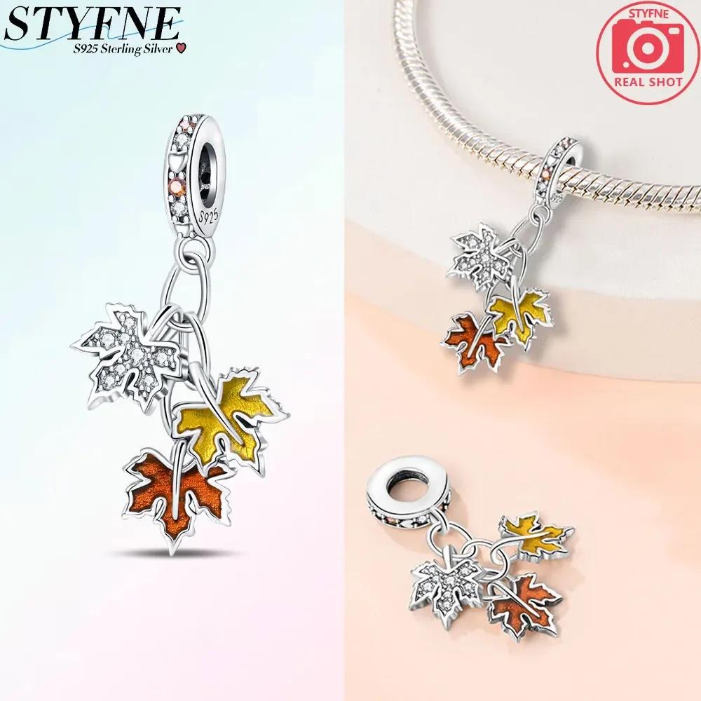 Autumn New Maple Forest Squirrel Pumpkin Car Charms Beads Fits Original Bracelets Bangle Luxury Diy Jewelry Making Women Gifts