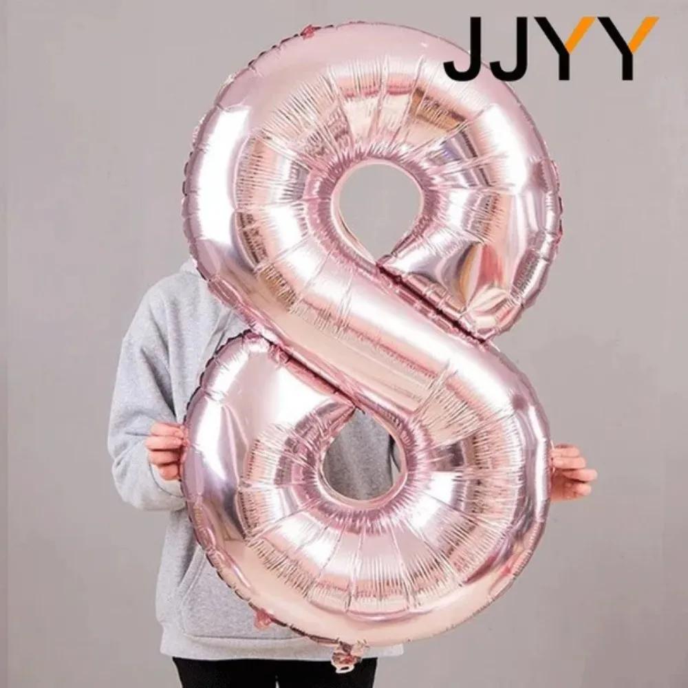 Foil Number Balloons Party Decorations for Birthday Wedding Baby Shower Festive Supplies Air Inflation Balloons