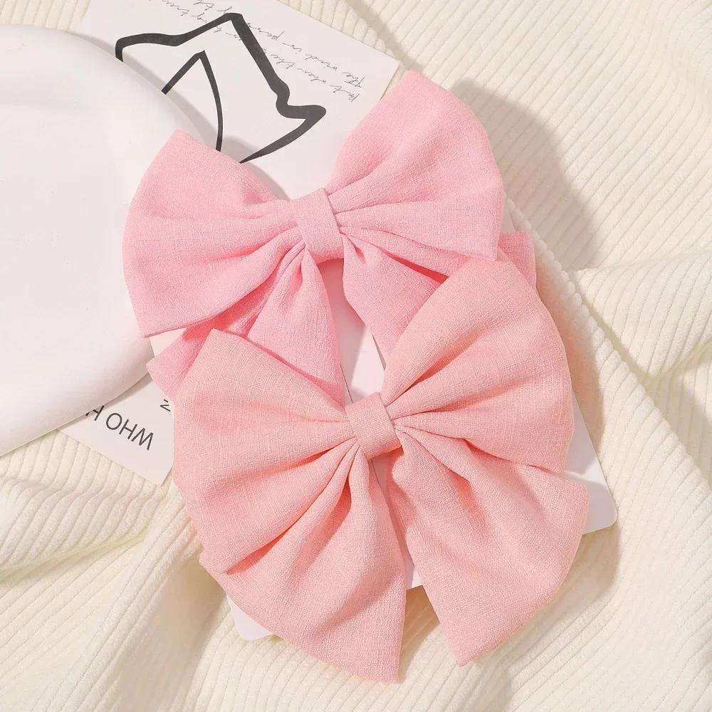 

2pcs/set 4.5 Cheer Bow Hair Clip for Kids Lovely Grosgrain Ribbon Hairgripes Girls Delicate Bowknot HairPins Baby Headwear Set