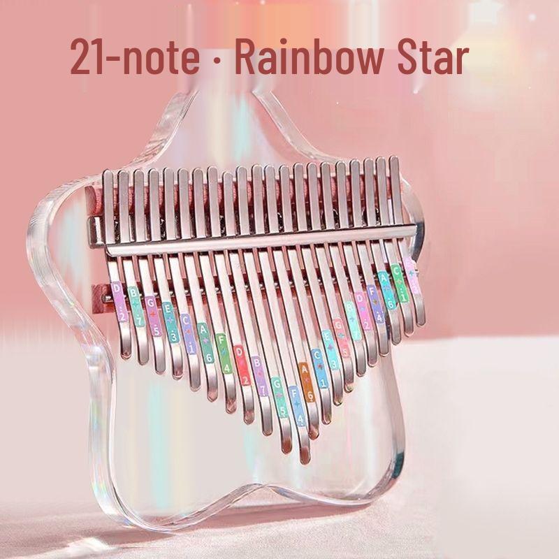 Kalimba Thumb Piano - Transparent Crystal with 21 Keys, Perfect for Children and Beginners