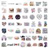 10/30/50/100pcs Funny Creative Reading Book Stickers Holographic Aesthetic Decals DIY Notebook Suitcase Phone Decoration Sticker
