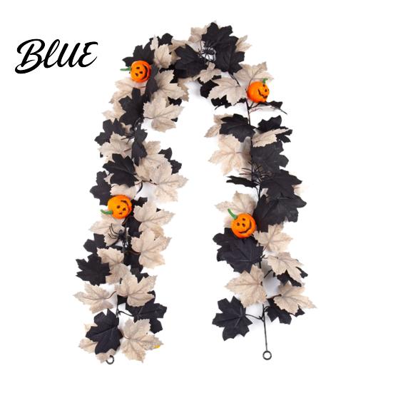 Realistic Floral Ornaments Halloween Artificial Maple Leaf Vine Decor Fall Wall Hanging Garland Silk Flowers for Party Scene Spooky Thanksgiving