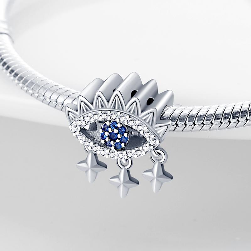 Mysterious Copper Love Evil Eyes Celtic Knot Palm Pendant Beads Safety Clip Fit Brand Bracelet Premium Gift Diy