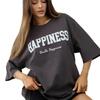 100% Cotton Short Sleeve T-Shirt with Stylish Letter Print for Couples