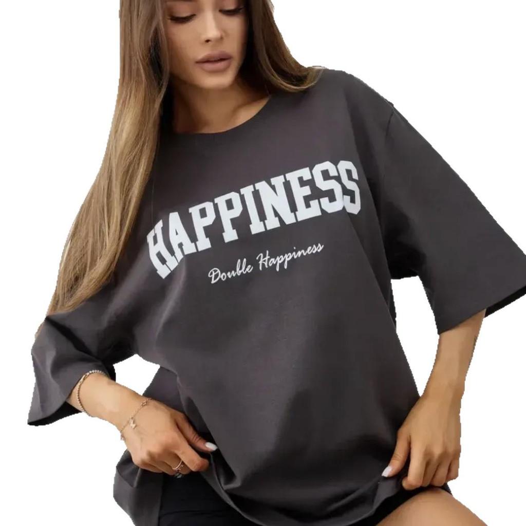 100% Cotton Short Sleeve T-Shirt with Stylish Letter Print for Couples