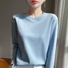 Spring And Summer New Mercerized Polyester Long Sleeve T-shirt Women's Round Neck Loose 100% Polyester Bottoming T-shirt