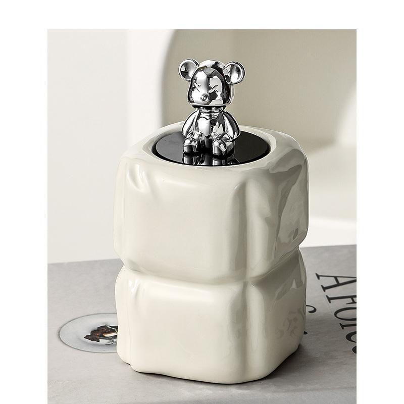 Nordic Dental Floss Box Storage Jar Desktop Home Creative Zahnstocher Tube Cotton Swab Box Storage Box Modern Home Decoration