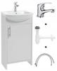 Set witte kast met wastafel, chroom kraan en sifon 45 cm Frigo