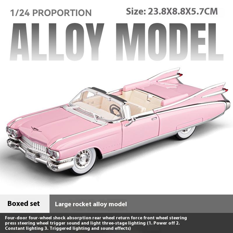 1/24 Cadillac Eldorado 1959 Alloy Sports Car Model Metal Die Cast Sound and Light Pull Back Boy Gift Ornament Halloween Toys