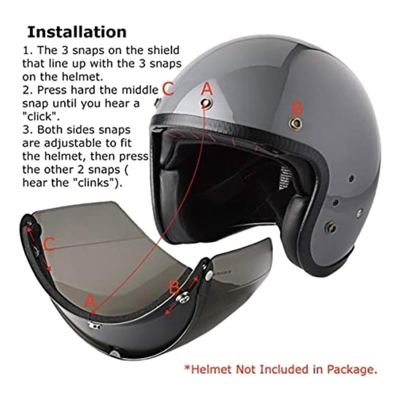 Visiera per Caschi da Moto 3-Scatto HelmetShield Accessori Antigraffio Parabrezza