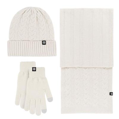 Warm Hat, Scarf & Gloves 3-Piece Set