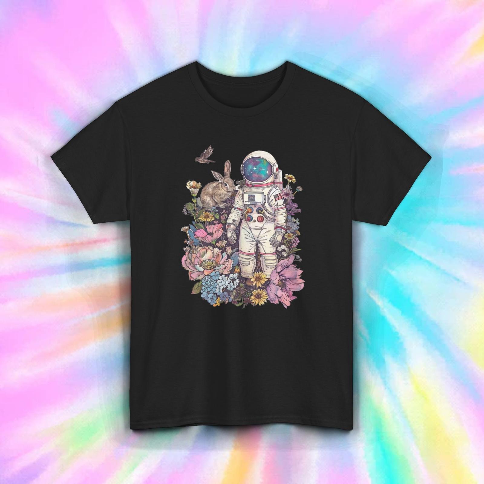Astronaut RabbiT Shirt Mens Womens Tees Top Floral Space Fantasy Naturecore Aesthetic Tee S-5XL M