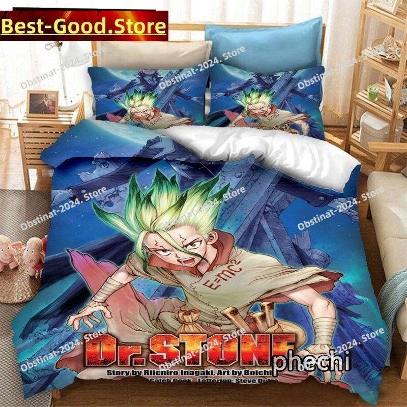 New Anime Dr.STONE 3D Print Bedding Set Duvet Covers Pillowcases 3 Piece Comforter Bedding Sets Bedclothes Duvet cover Sets