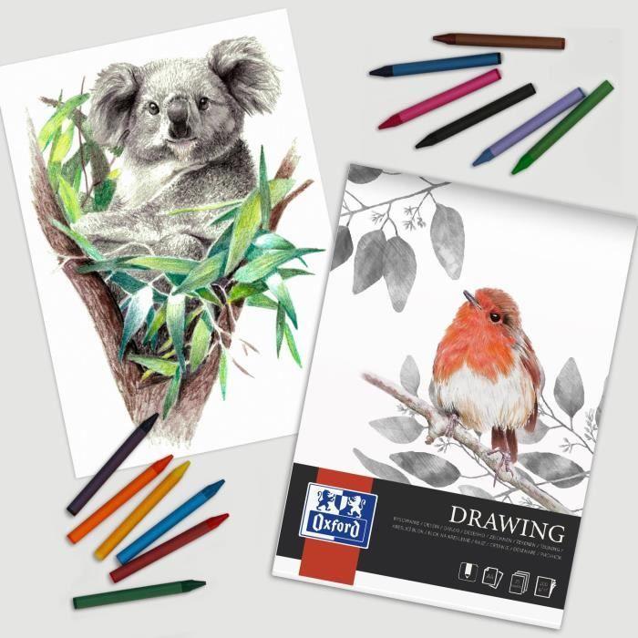 Bloc à dessin - OXFORD - A4 - 80 feuilles - 160g - Mixte