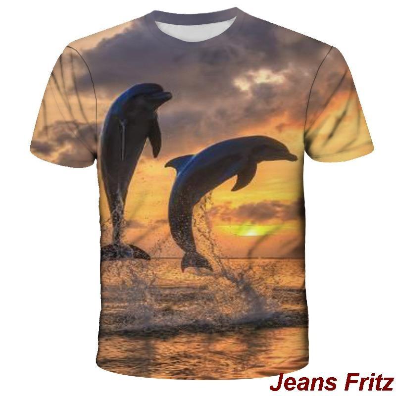 Dolphin 3D Printed Men Tshirt Man Women Funny T Shirts Homme Fashion Short Sleeve Hip Hop T-shirt