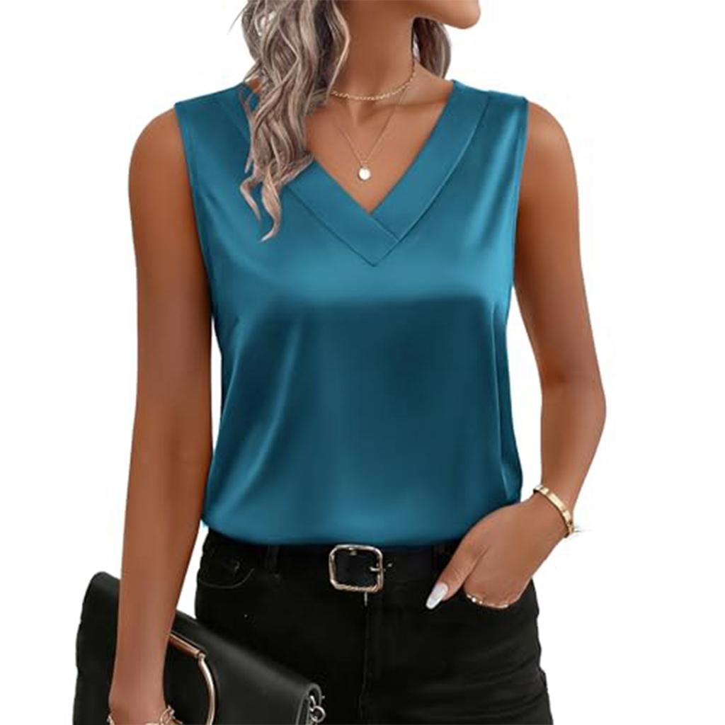 Damen Einfarbig Modisch Business Arbeitshemd Formales T-Shirt Top
