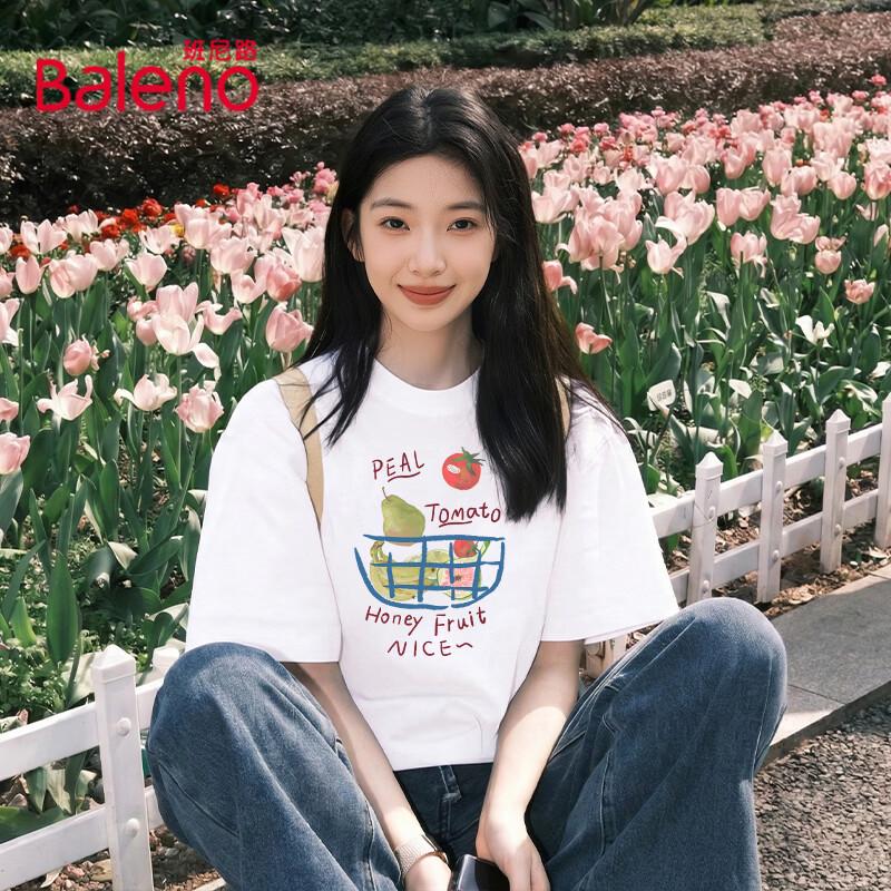 Baleno Women s Pure Cotton Loose Fit Short Sleeve T-Shirt XL