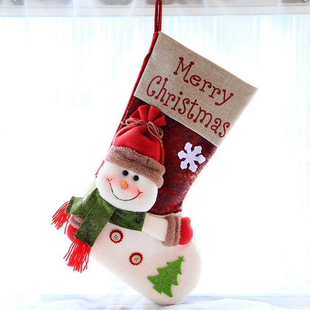 Three-dimensional Christmas Sock Santa Claus Christmas Decoration New Year Gift Bag Home Party