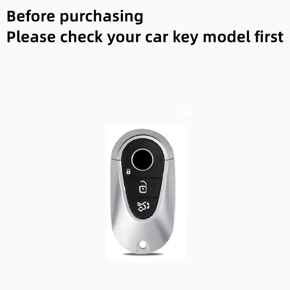 Metal Leather Car Remote Key Cover Case Holder shell Chain Fob For New C260L E300L S400L EQE GLC CLE C E S Class