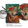 Vintage Maximalist Floral Wild Animal Canvas Painting Lion Owl Peacock Wolf Flower Poster Print Wall Art Picture Home Decor