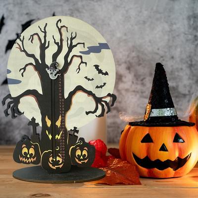 Halloween Advent Calendar Wooden Dead Tree Shape Holiday Countdown Ornaments Home Decoration