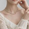 Women's Natural Freshwater Pearl Necklace with Shoushan Stone - Retro Chinese Style Light Luxury Choker Jewelry