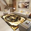 Goldener Schwarzer Teppich für Wohnzimmer Luxus Große Fläche Dekoration Bodenmatte Moderne Teppiche Rutschfest Weich Waschbar Schlafzimmer Lounge Teppich