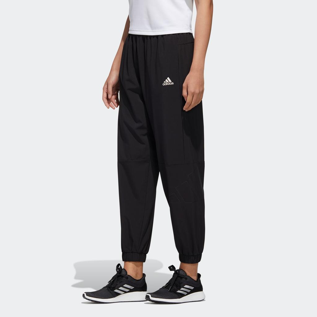 Adidas Woven Pants Elastic Fit Knitted Sports Pants Women Pants Black GL5615