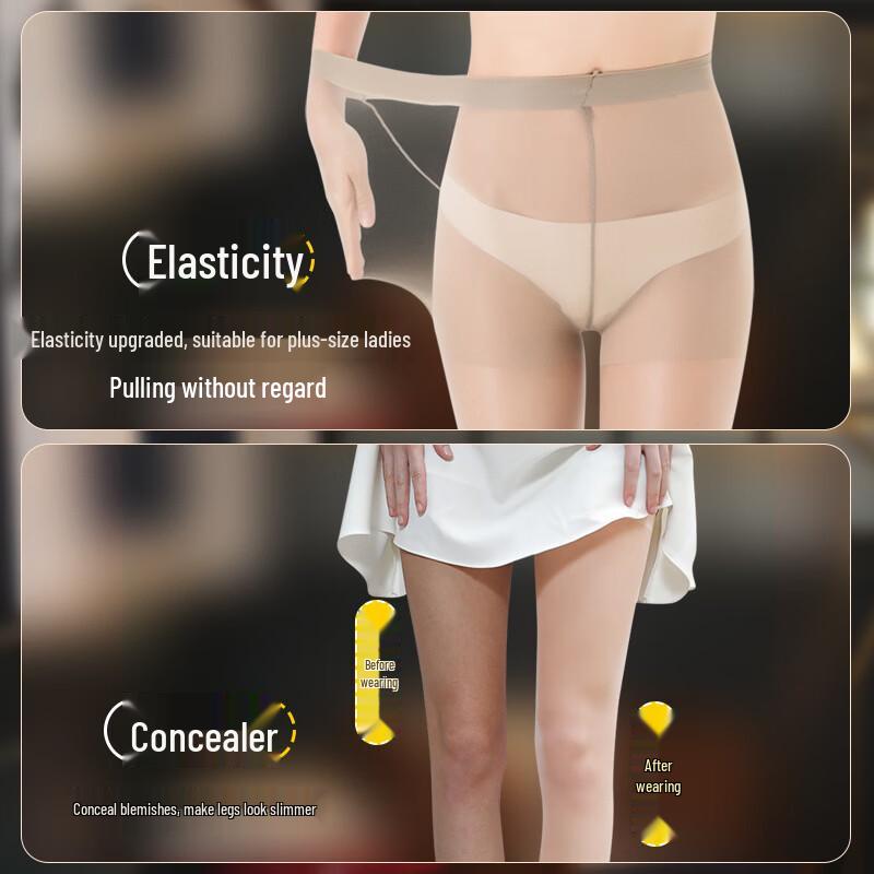 LangSha Women's Ultra-Thin Invisible Pantyhose (2 Pairs)