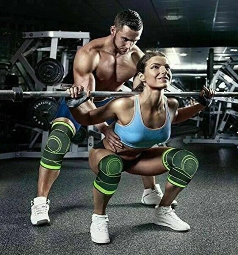 Genouillères de Fitness Sportif Bande de Soutien Bandage Genouillère Manchon de Compression Protecteur Sportif Ligament Réglable