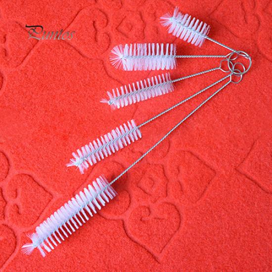 5 Pcs White Bristle Aquarium Fish Tank Water Pump Tube Clean Cleaning Brush