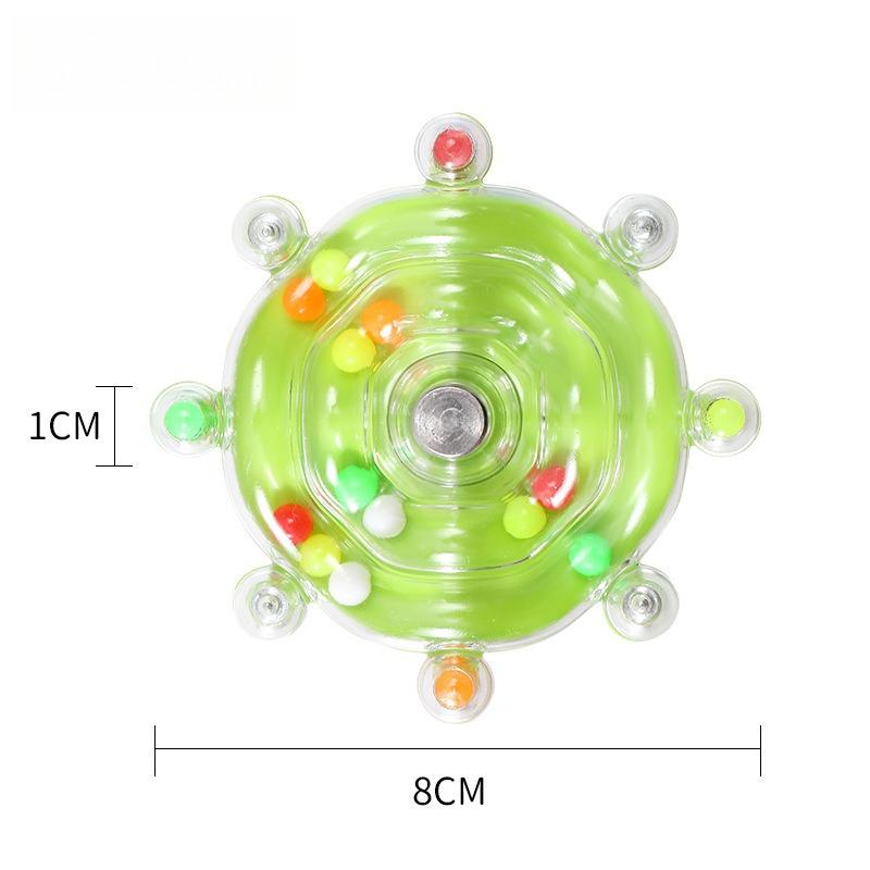 1pc Parrot flying saucer spinning music colorful pearl rice runner pet toy decompression bird fun safe and healthy transparent